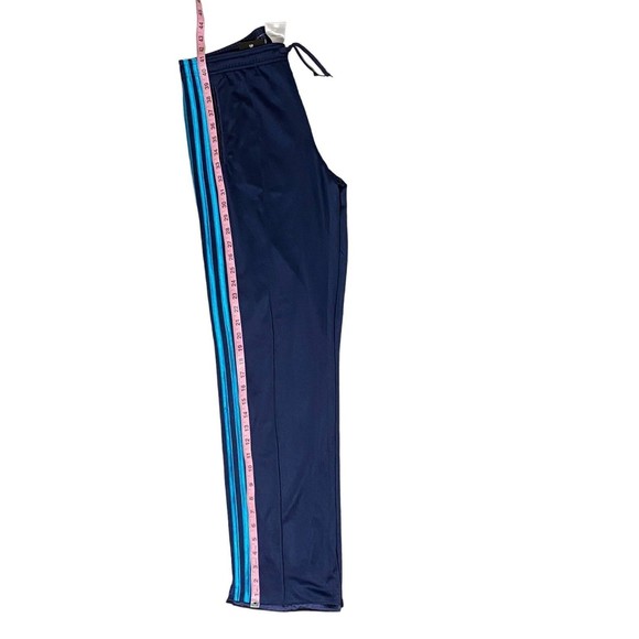 Adidas Women XXL Track Pants Navy Blue with Bright Blue Stripes NWT - Picture 3 of 9